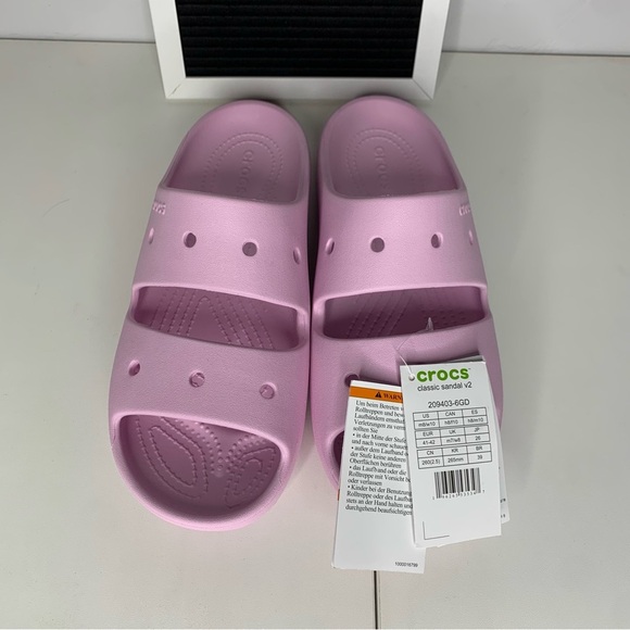 Crocs Unisex Classic Pink Sandals 2.0 Slide Size W/10 *NWTS* - Picture 2 of 6